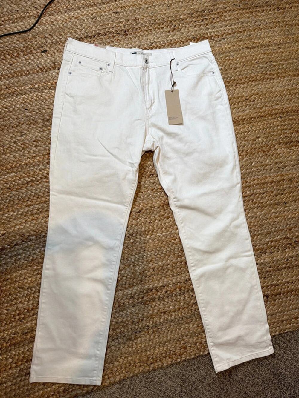 Levi’s white 505 straight leg denim jeans NWT 16 3056